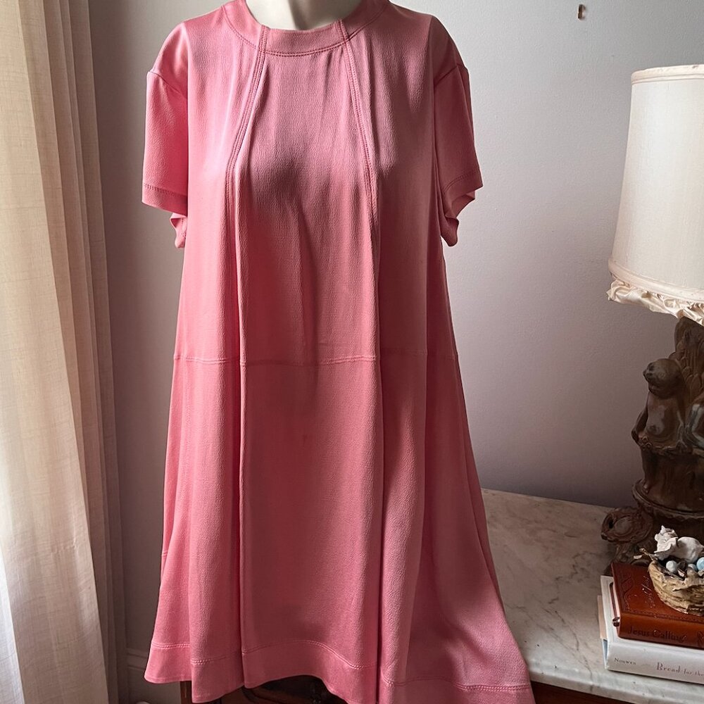 Valentino hammered satin mini dress baby pink